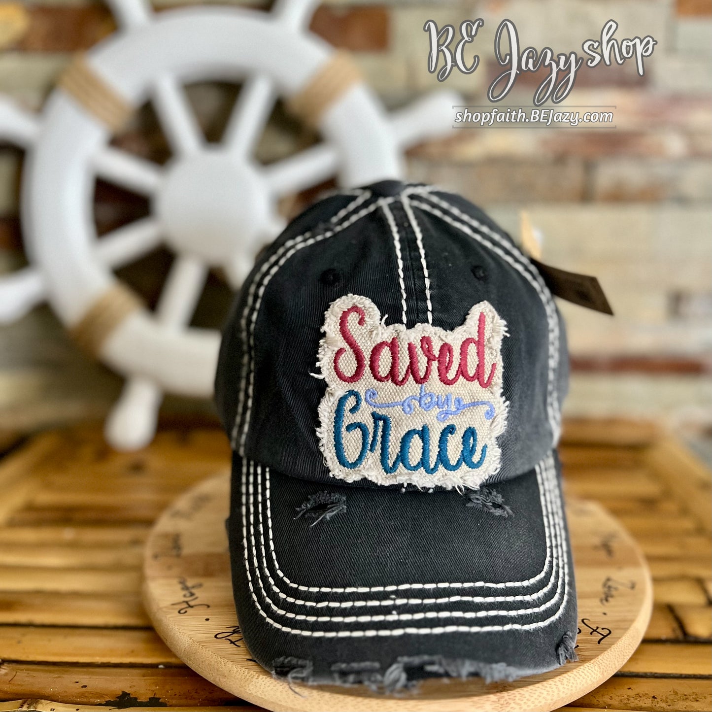 SAVED BY GRACE - Washed Vintage Ballcap