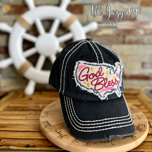 God Bless - Washed Vintage Ballcap