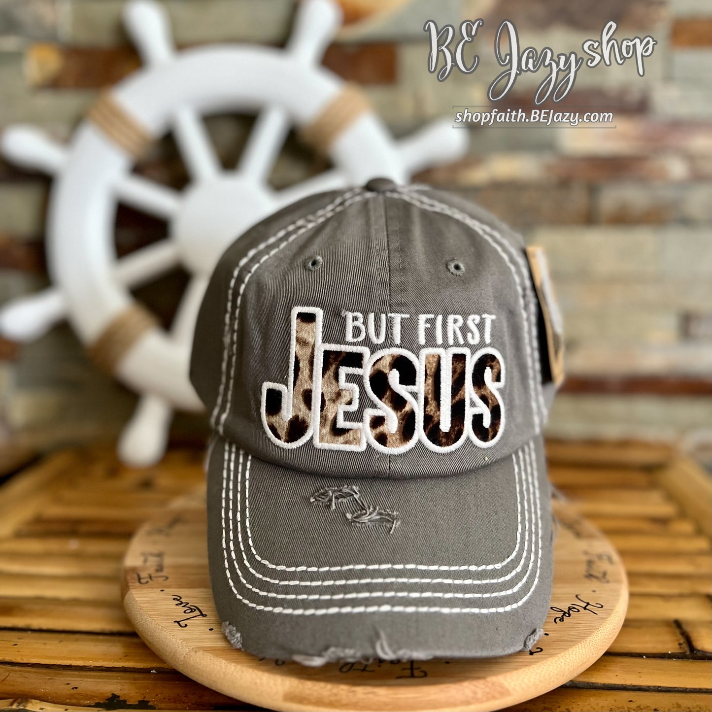 BUT FIRST JESUS - Washed Vintage Ballcap